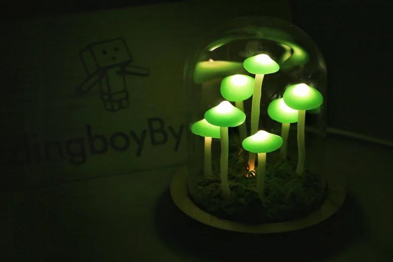 DIY Forest Green Mushroom Night Light