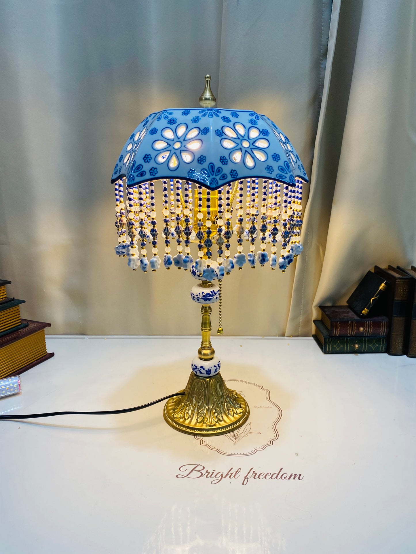 Blue And White Porcelain Table Lamp