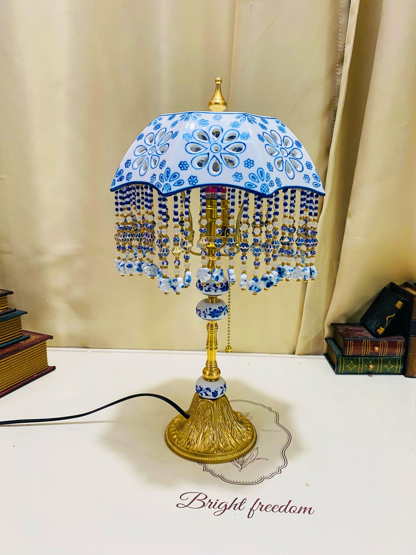 Blue And White Porcelain Table Lamp