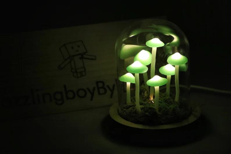 DIY Forest Green Mushroom Night Light