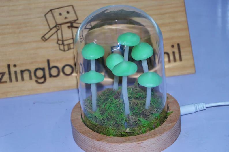 DIY Forest Green Mushroom Night Light