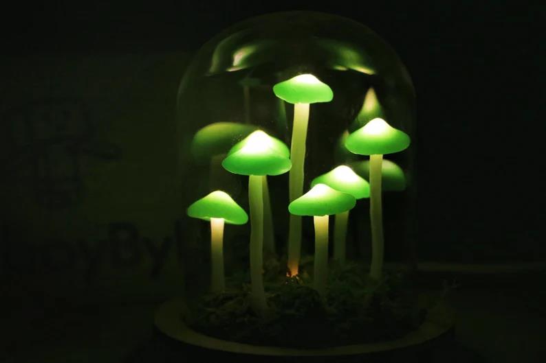 DIY Forest Green Mushroom Night Light