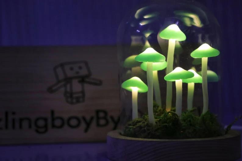 DIY Forest Green Mushroom Night Light