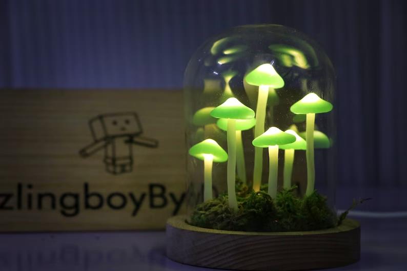 DIY Forest Green Mushroom Night Light