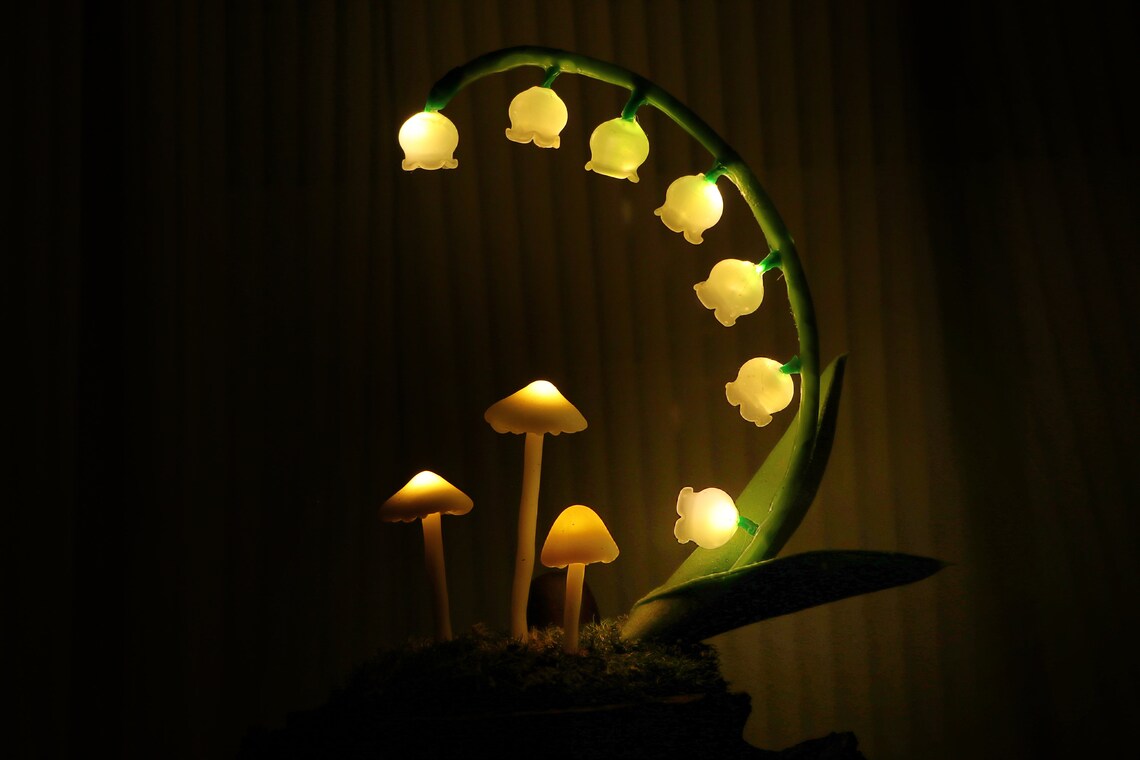 Handmade Original Lily of the Valley Mushroom Night Light