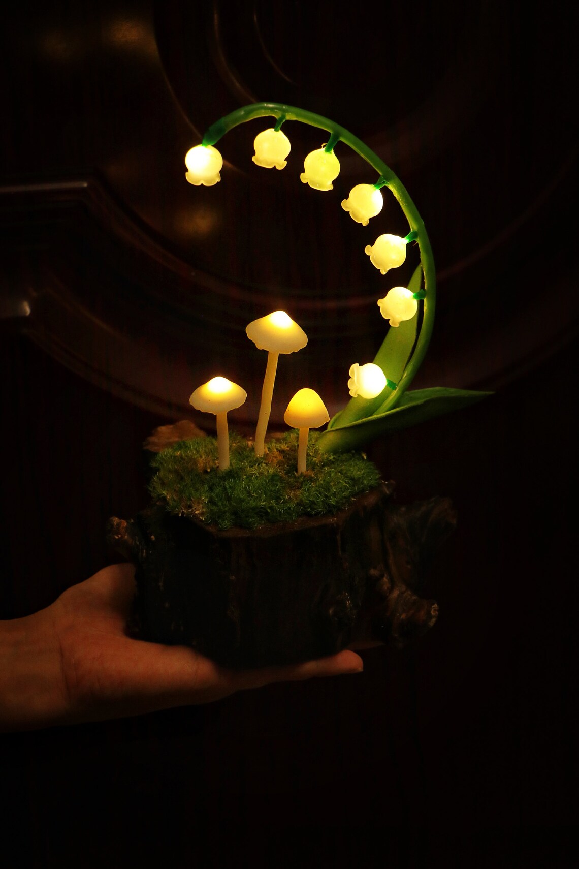 Handmade Original Lily of the Valley Mushroom Night Light
