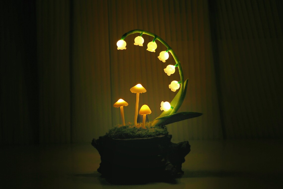 Handmade Original Lily of the Valley Mushroom Night Light