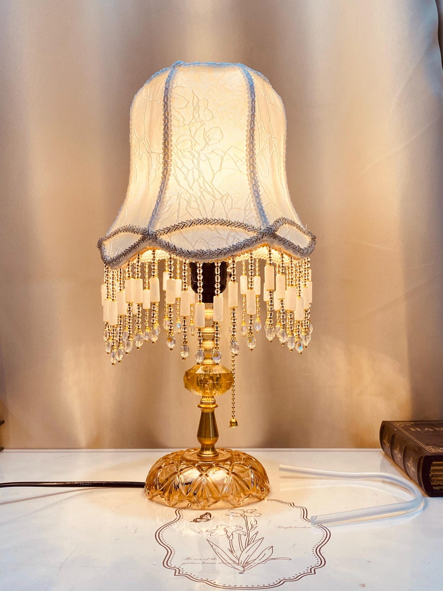 White Vintage Bedside Lamp