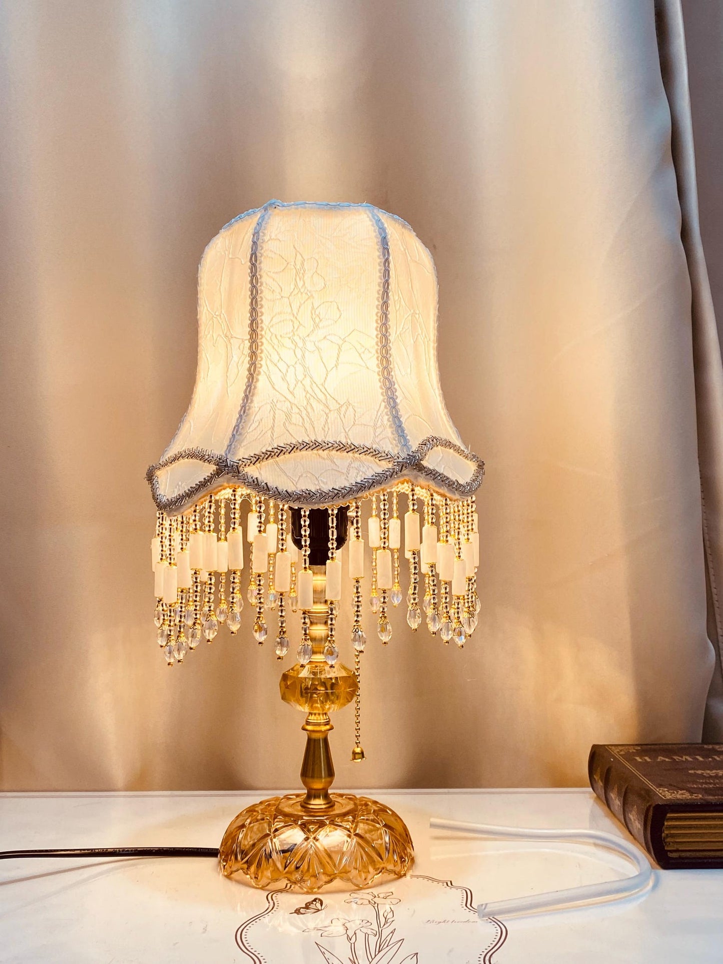 White Vintage Bedside Lamp