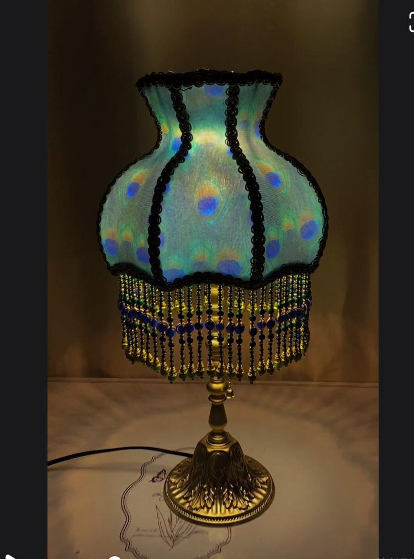 Peacock Bedside Lamp