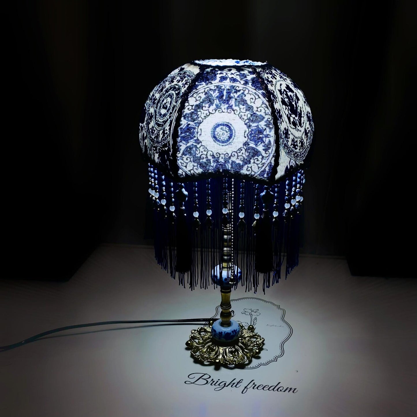 Blue And White Porcelain Warm Light Reading Lamp