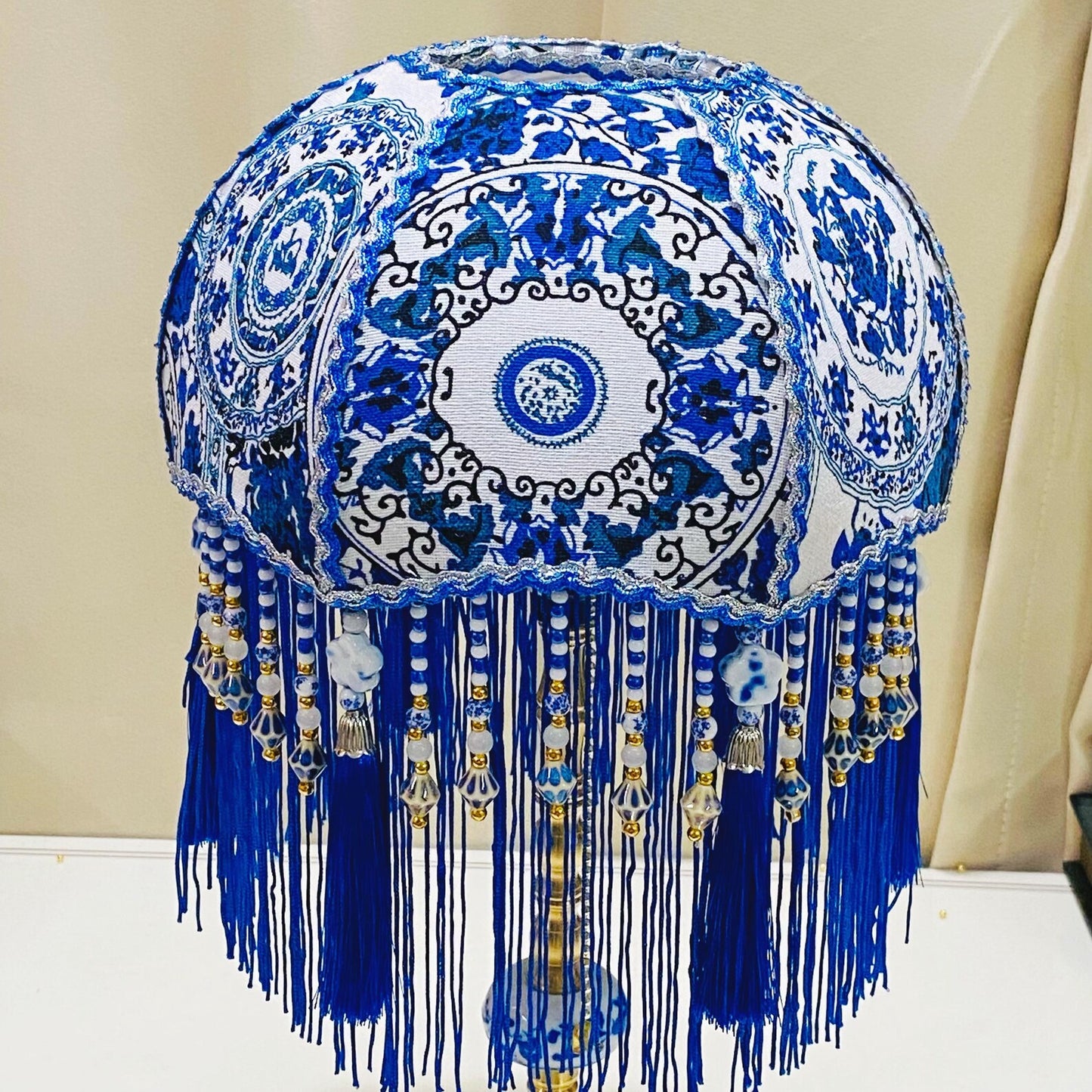 Blue And White Porcelain Warm Light Reading Lamp