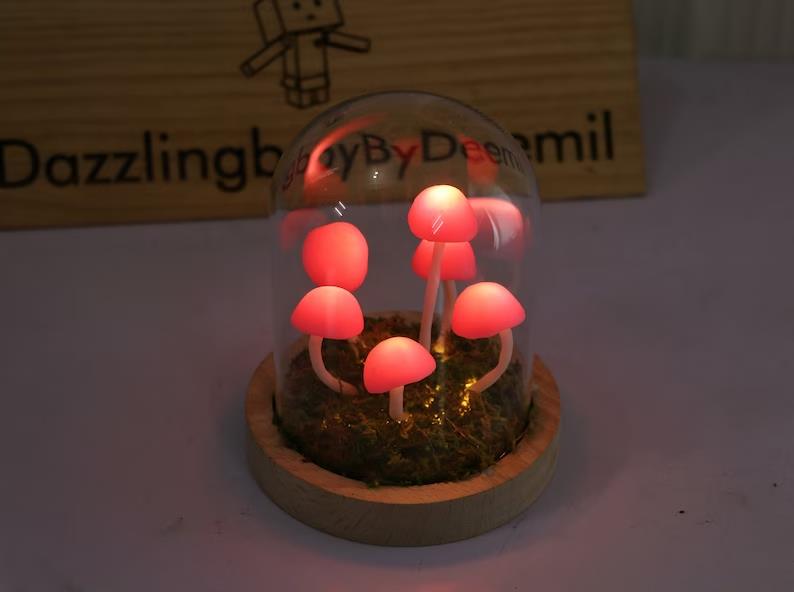 Pink Mushroom Lamp