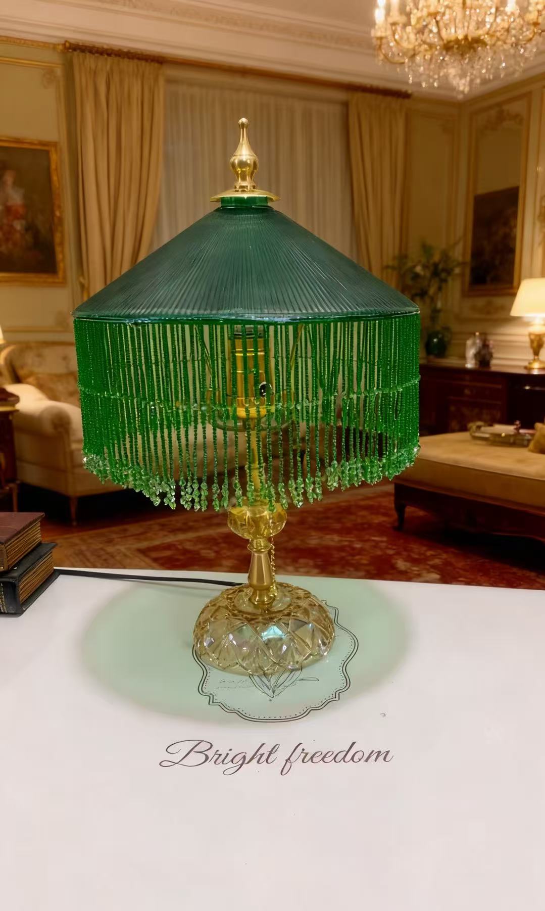 Emerald green reading lamp