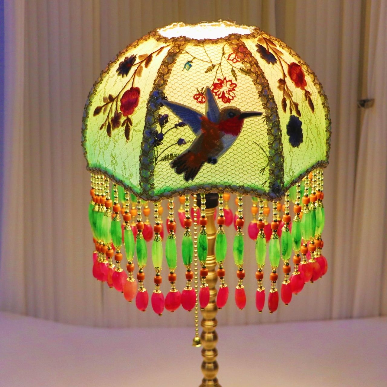 Parrot Hand Embroidered Table Lamp