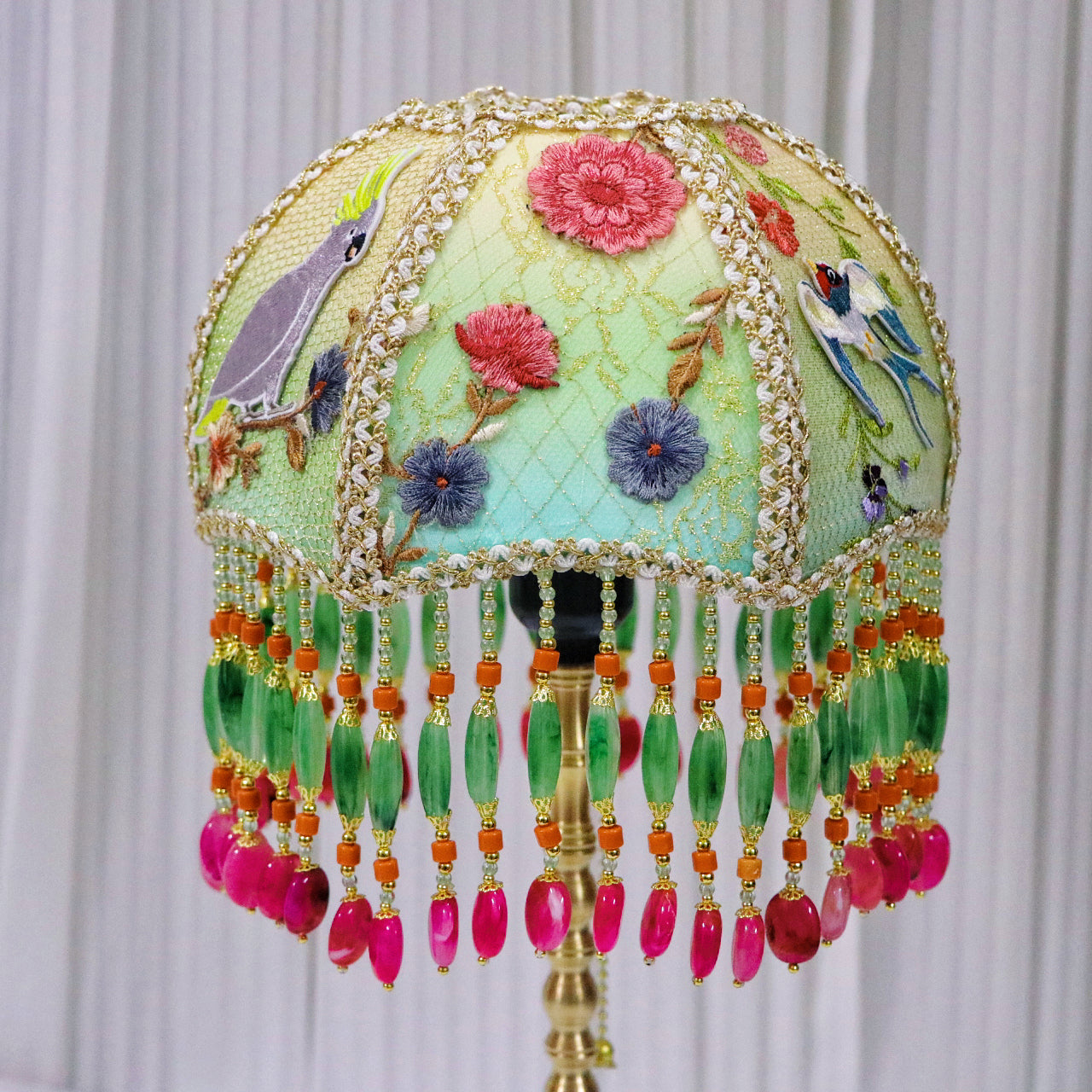 Parrot Hand Embroidered Table Lamp