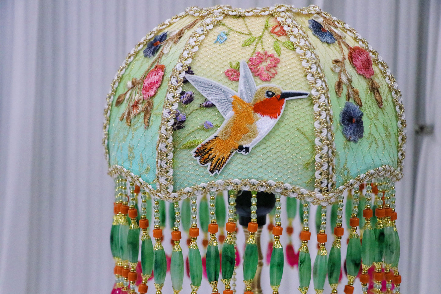 Parrot Hand Embroidered Table Lamp