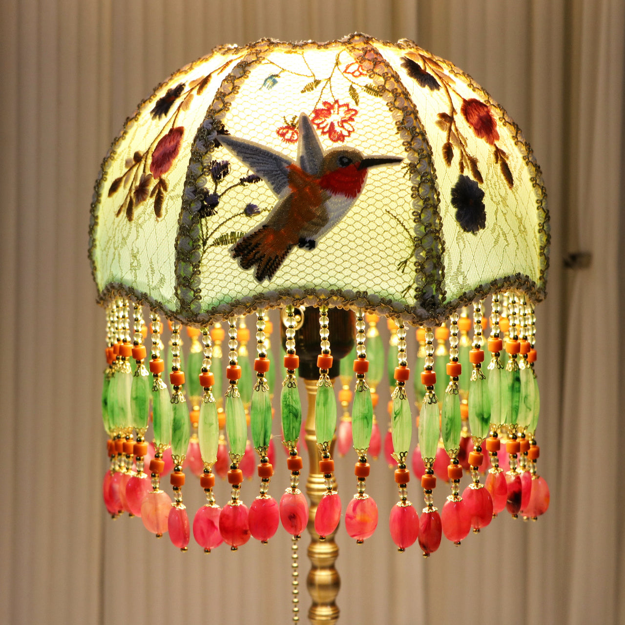 Parrot Hand Embroidered Table Lamp