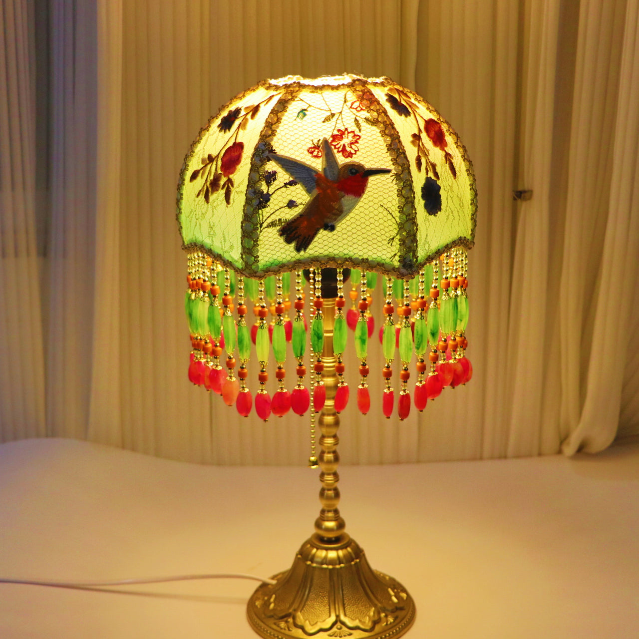 Parrot Hand Embroidered Table Lamp