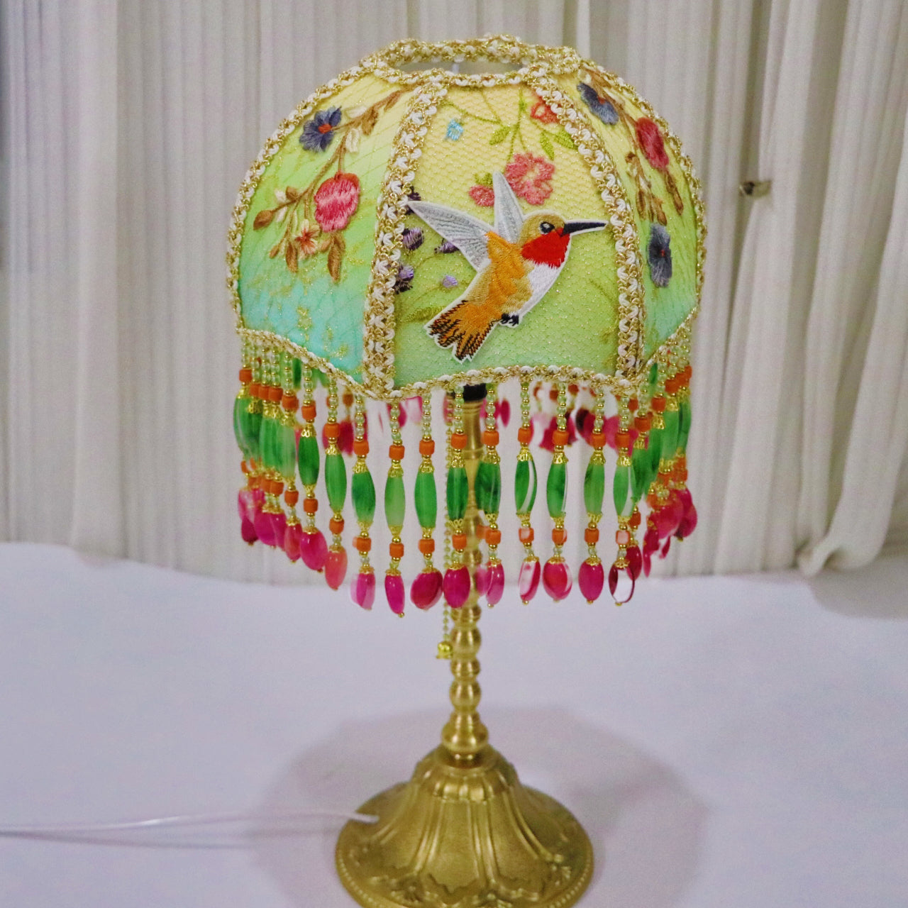 Parrot Hand Embroidered Table Lamp