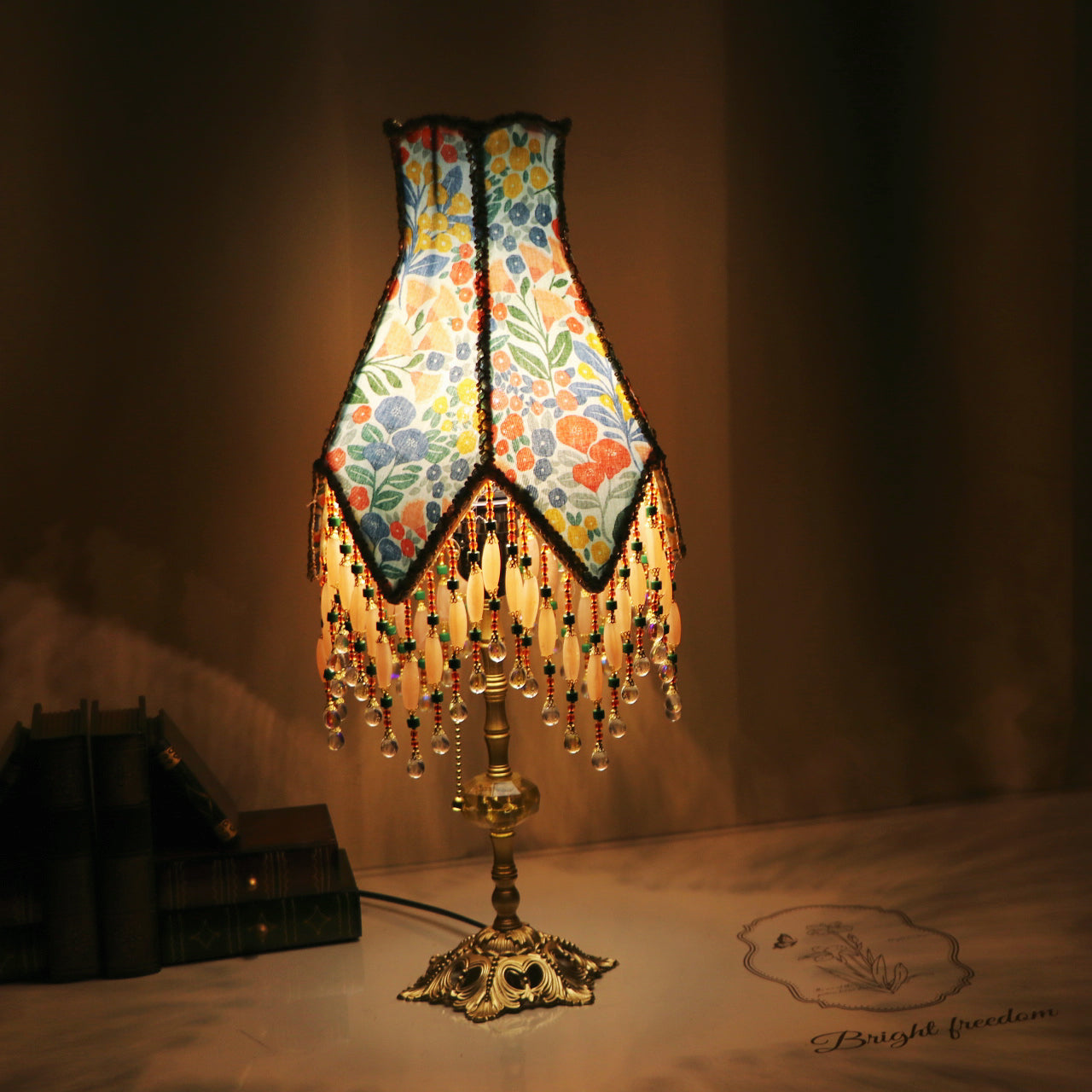 Vintage Country Floral Housewarming Gift Lamp