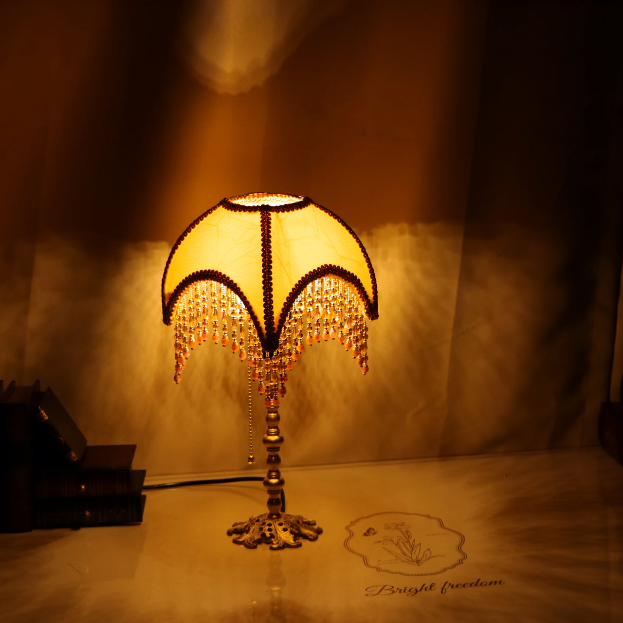 Vintage Yellow Bedroom Table Lamp