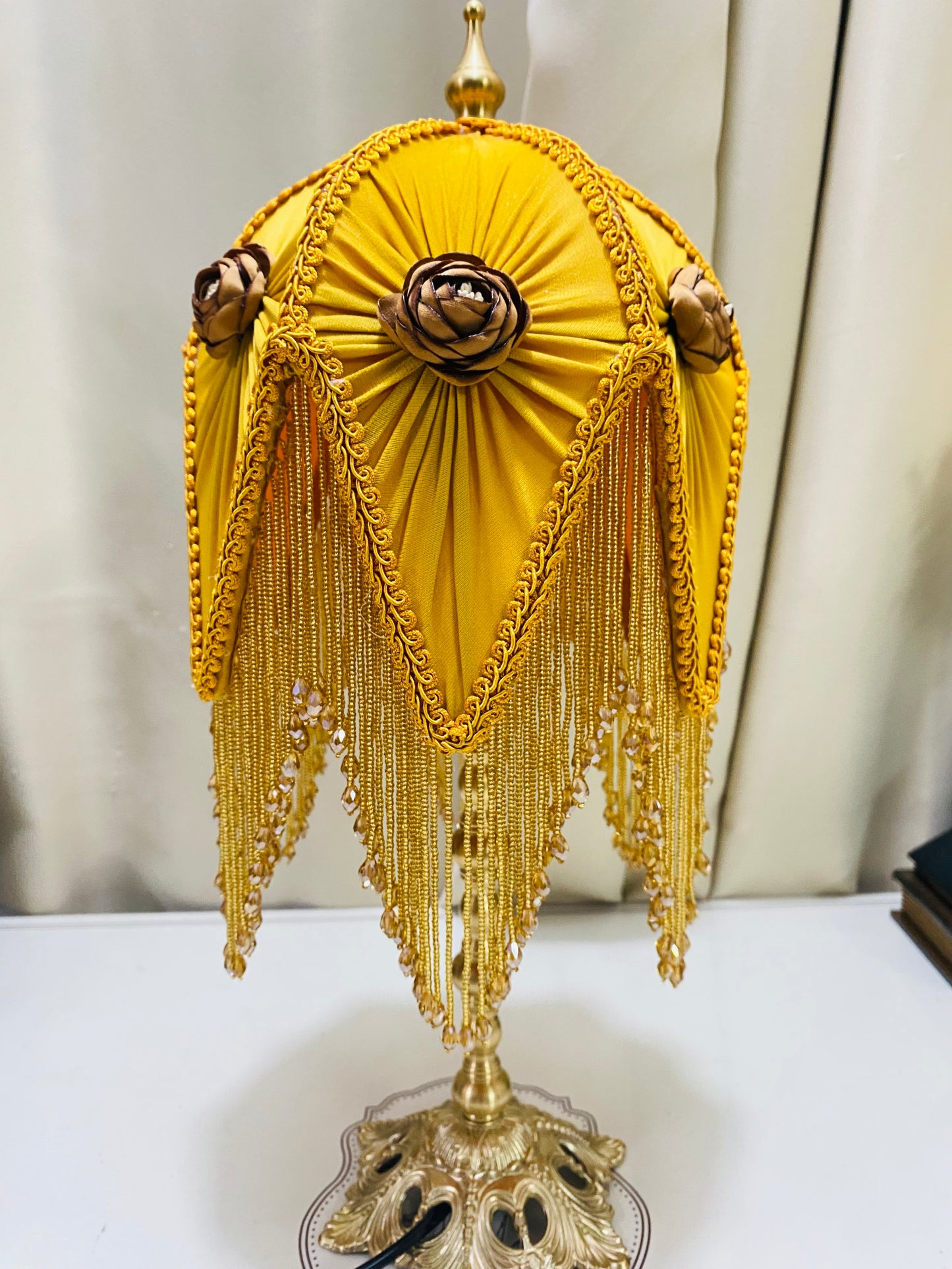 Vintage Light Gold tassel Bedside Lamp