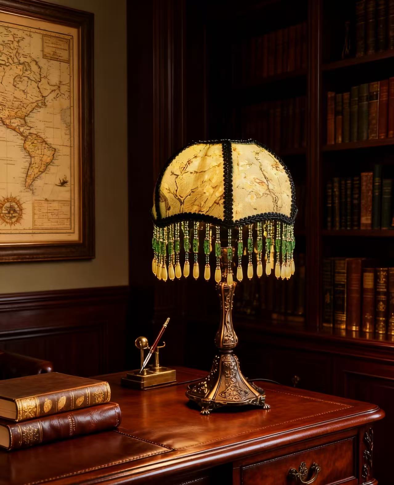 Retro Aprikosenblüten Tischlampe