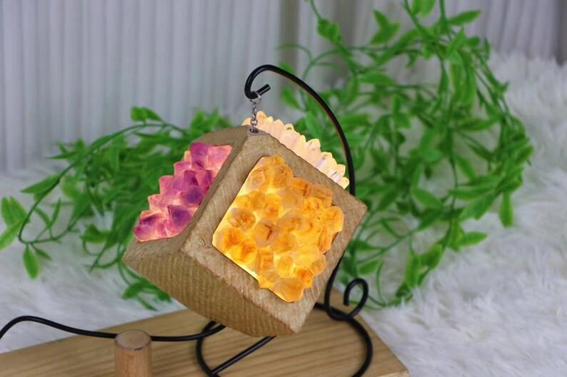 Crystal Rubik's Cube Pendant Night Light