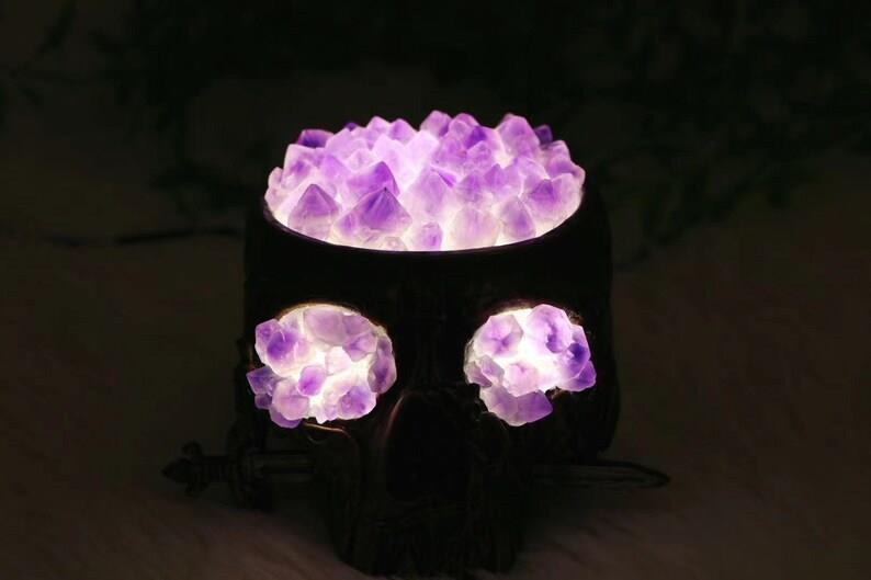 Skull Amethyst Night Light