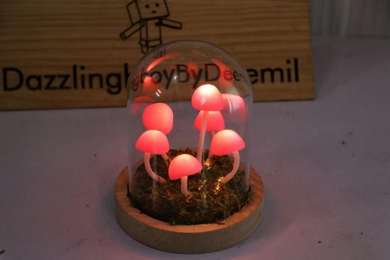 Pink Mushroom Lamp