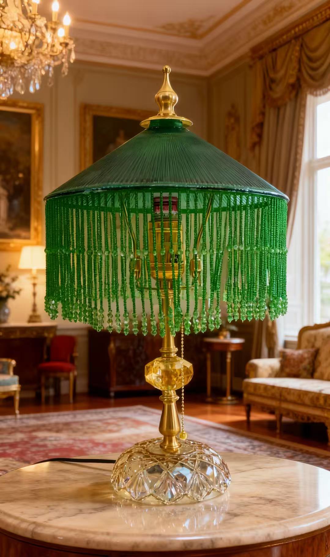Emerald green reading lamp