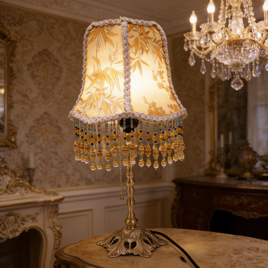 Handmade Retro Bamboo Plum Table Lamp