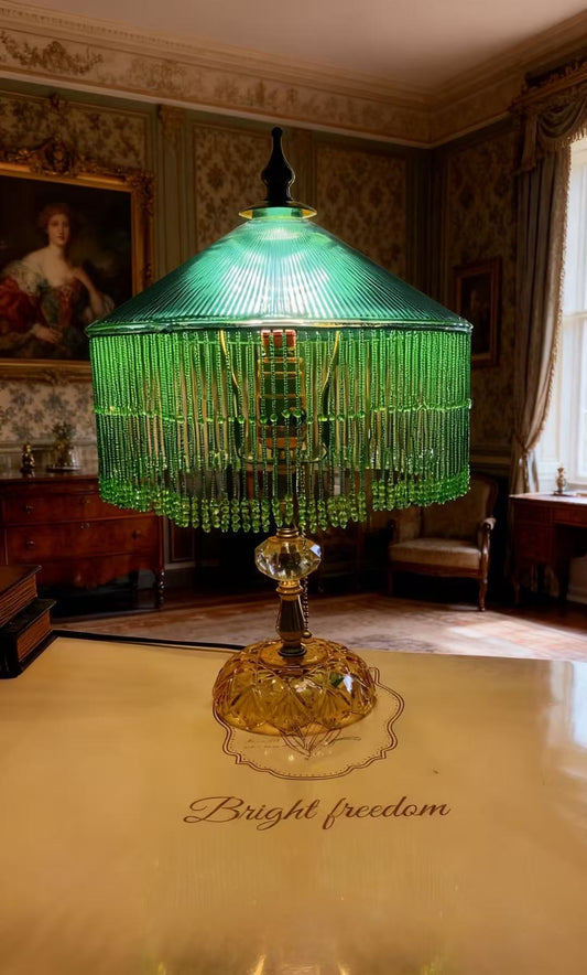 Emerald green reading lamp