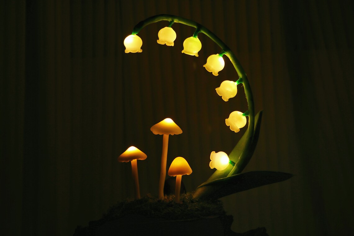 Handmade Original Lily of the Valley Mushroom Night Light