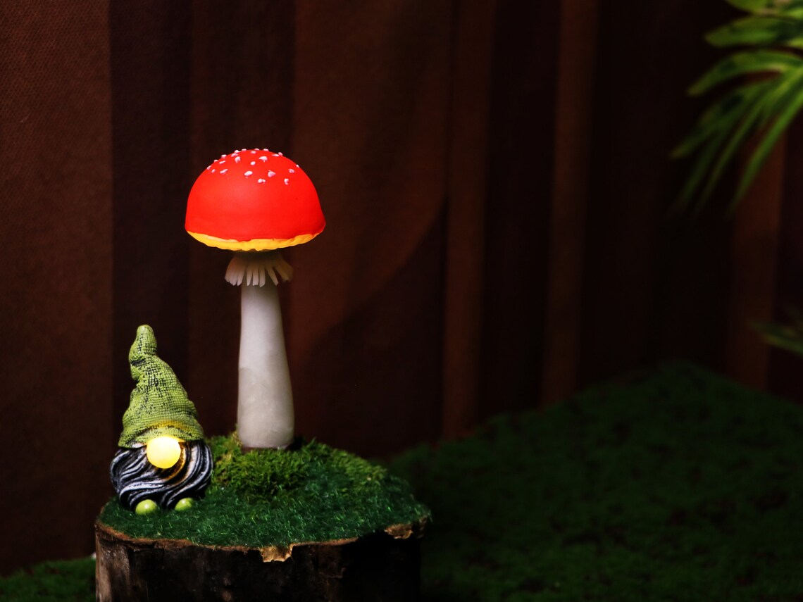 Gnome Elf Mushroom Night Light