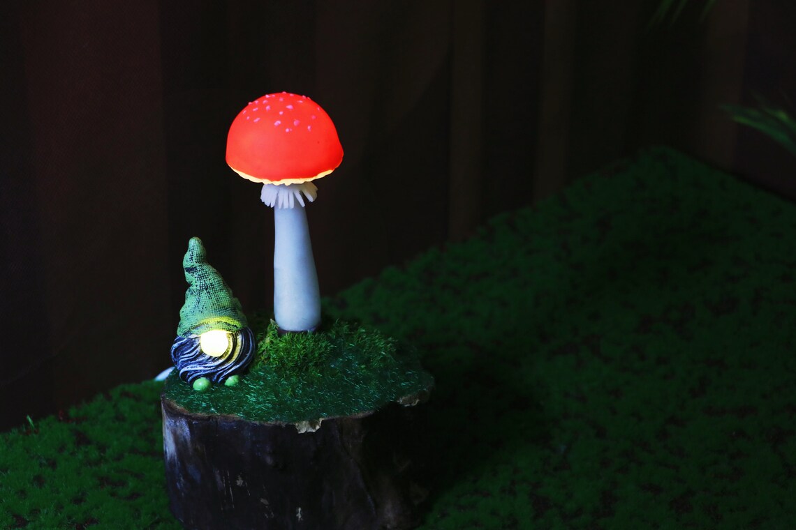 Gnome Elf Mushroom Night Light