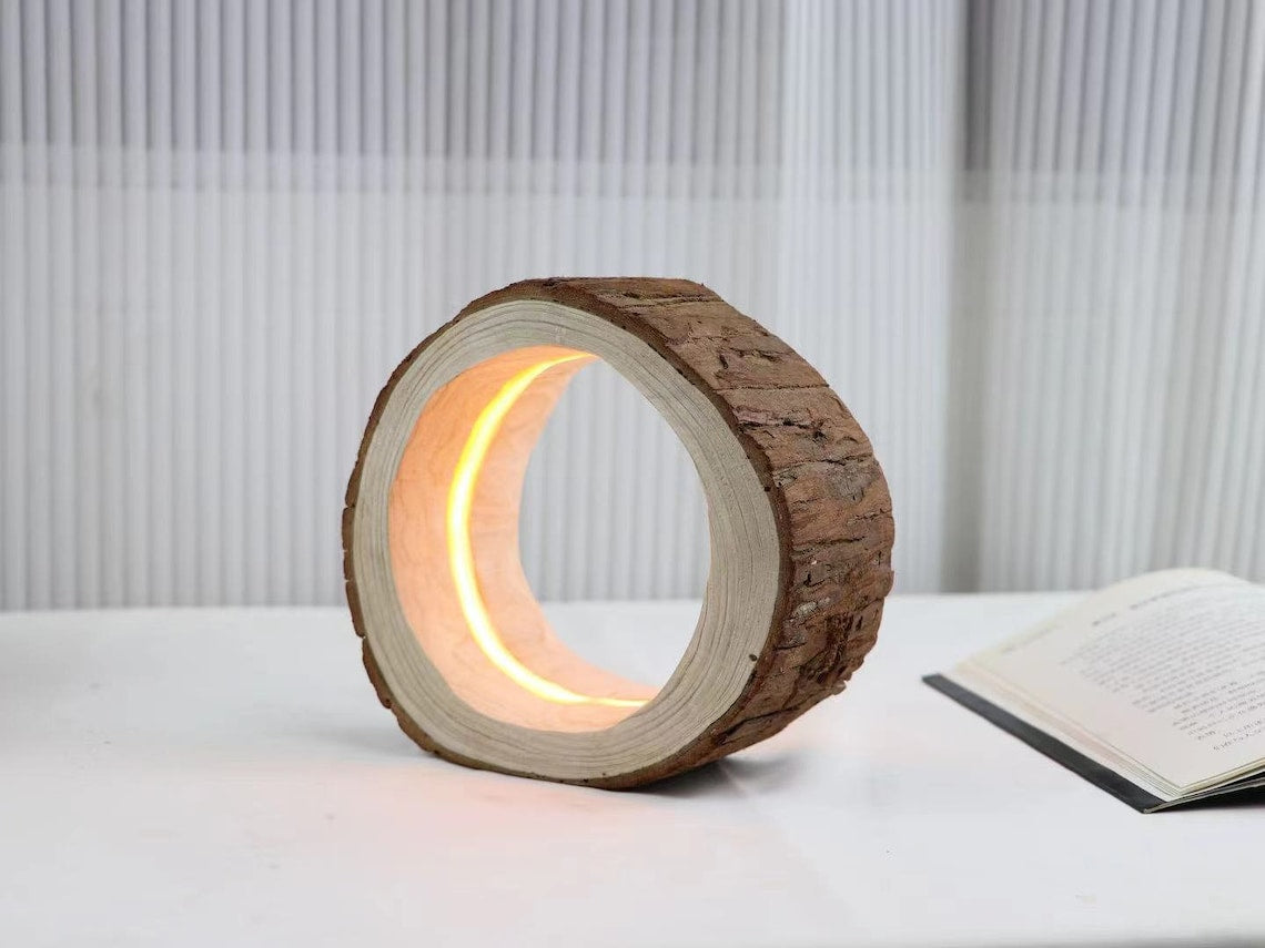 Round Log Night Light