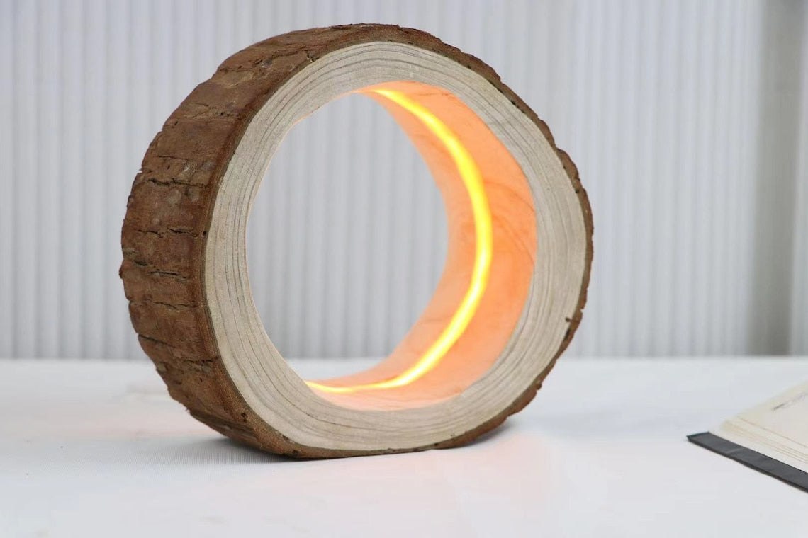 Round Log Night Light