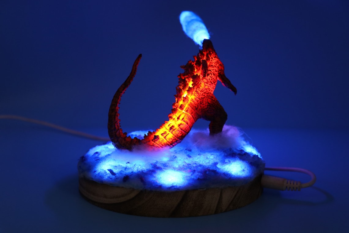 Red Lotus Godzilla Boy Birthday Gift Lamp