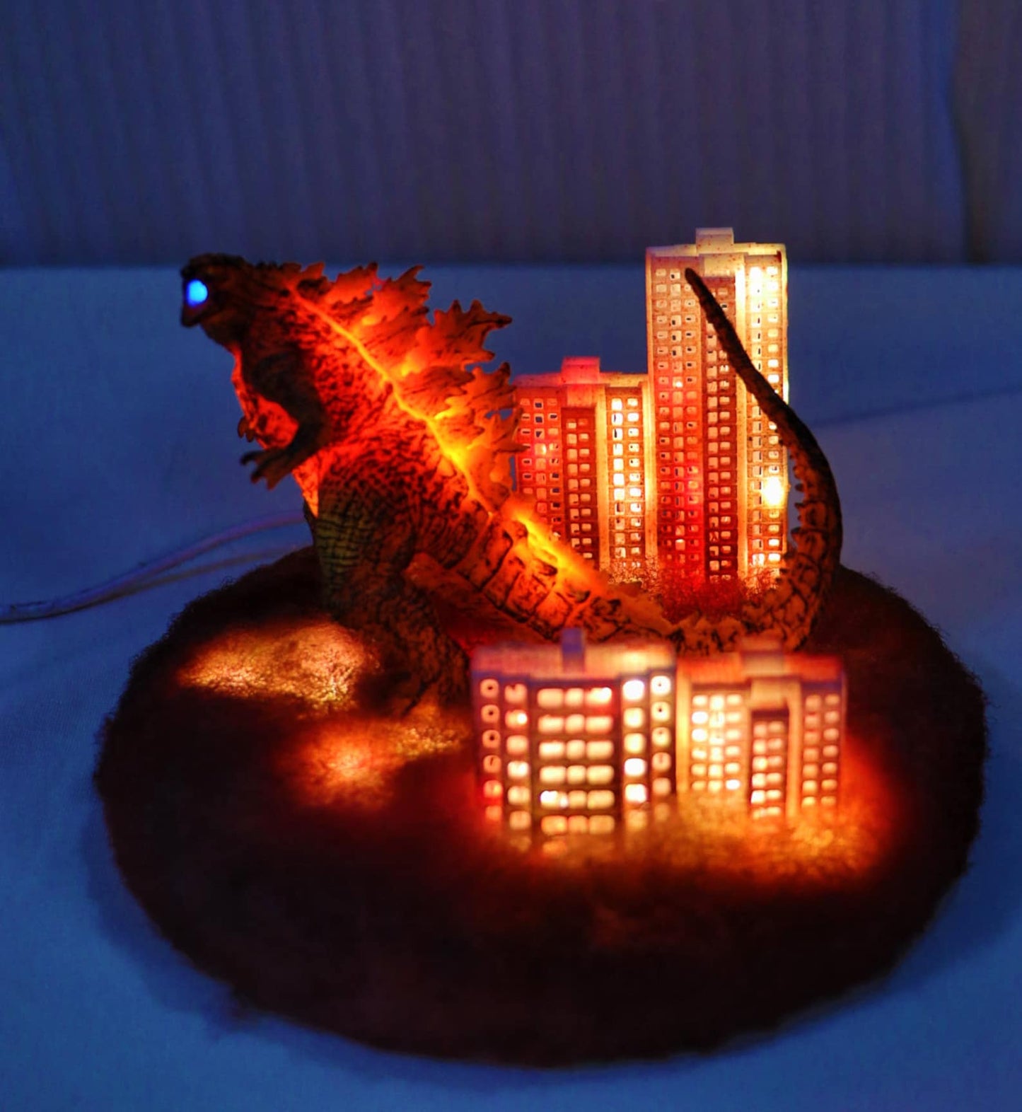 Red Lotus Godzilla Atomic Breathing Monster Lamp