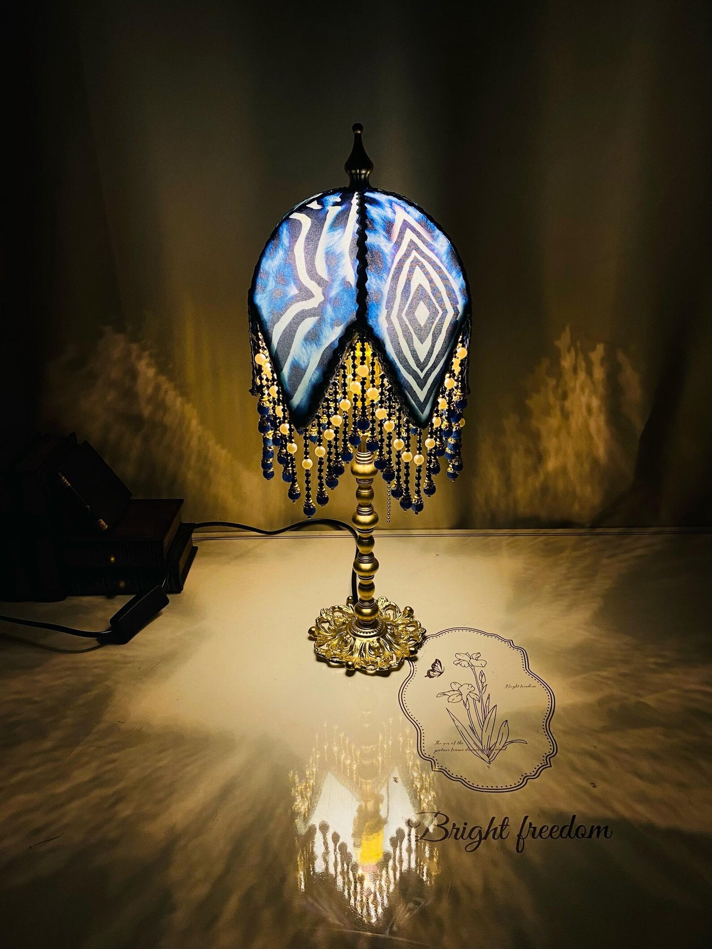 Zebra Striped Table Lamp