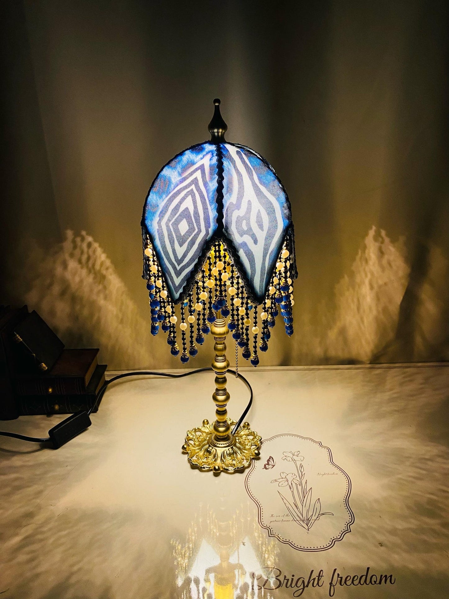 Zebra Striped Table Lamp