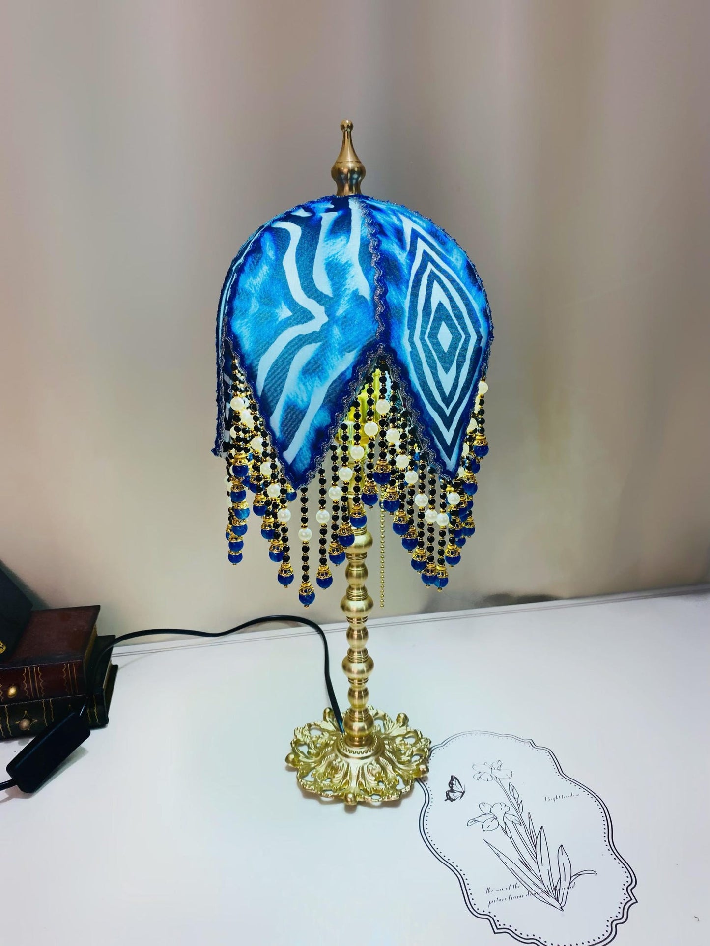 Zebra Striped Table Lamp