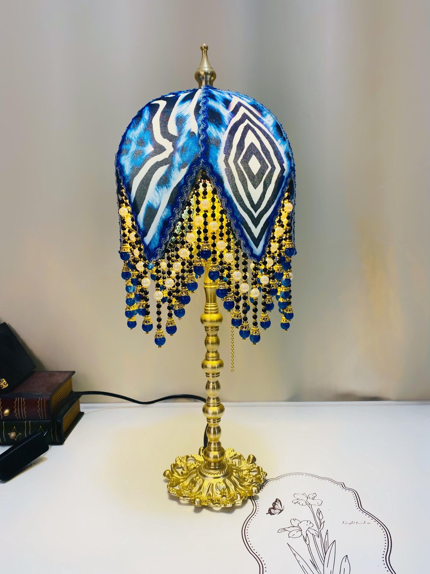 Zebra Striped Table Lamp
