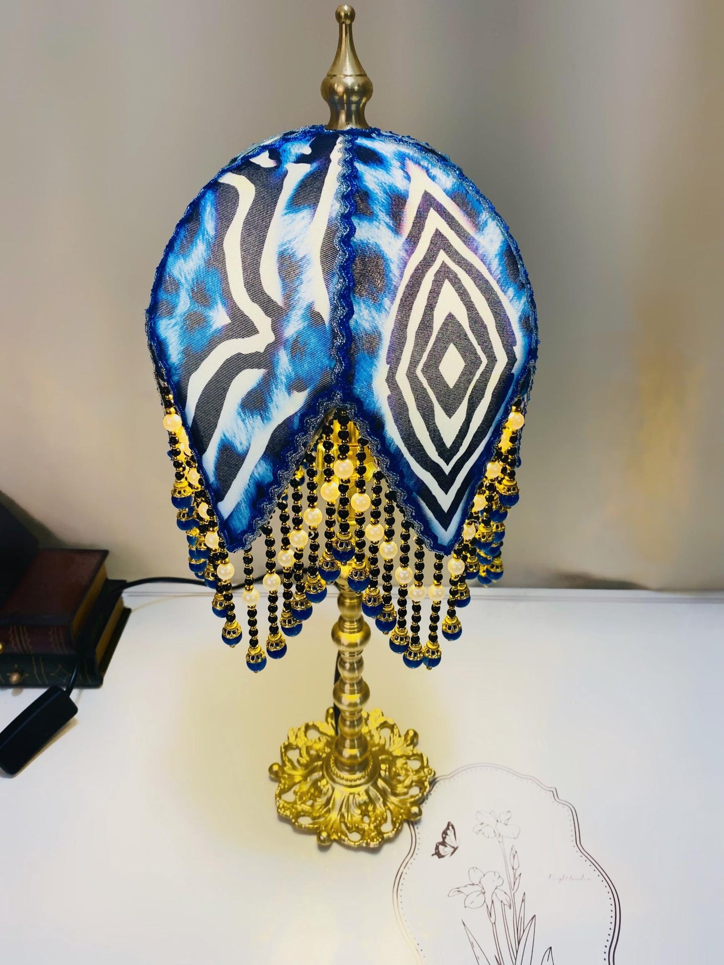 Zebra Striped Table Lamp