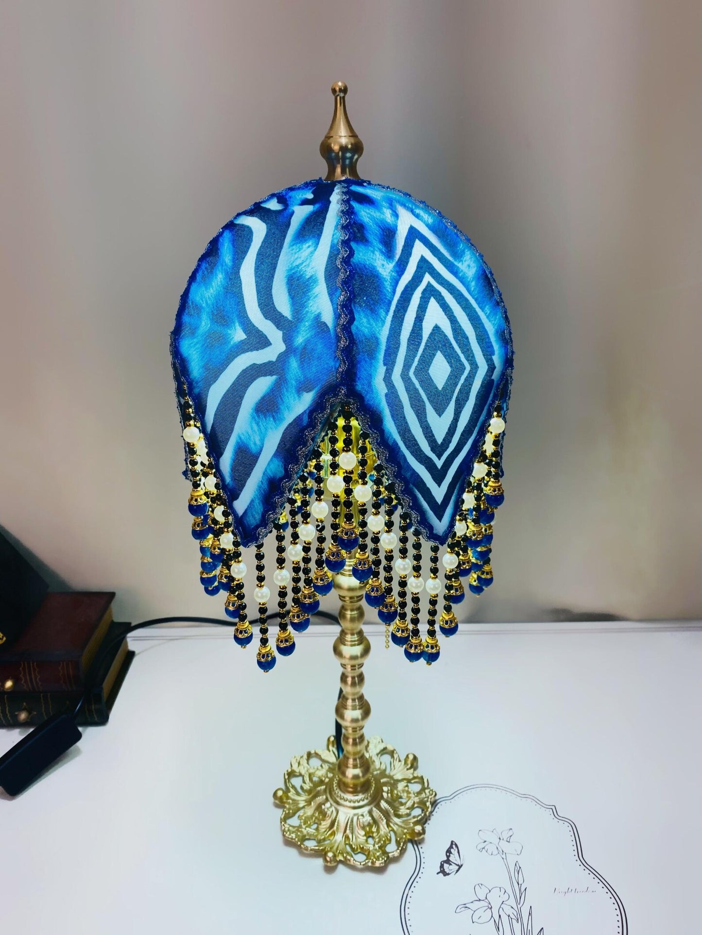 Zebra Striped Table Lamp