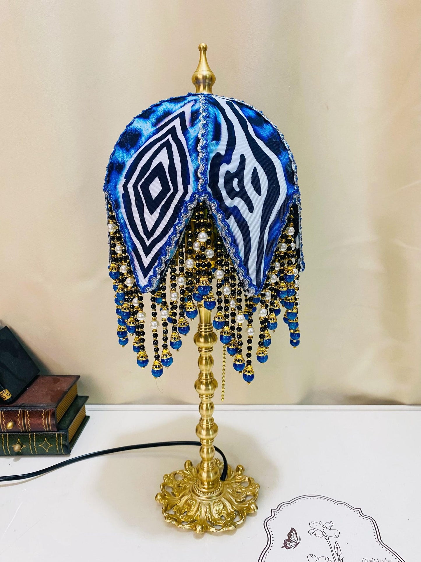 Zebra Striped Table Lamp