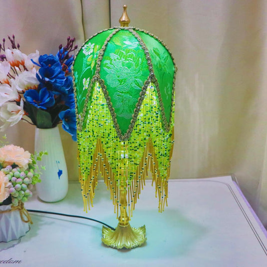 Retro Green Tassel Table Lamp