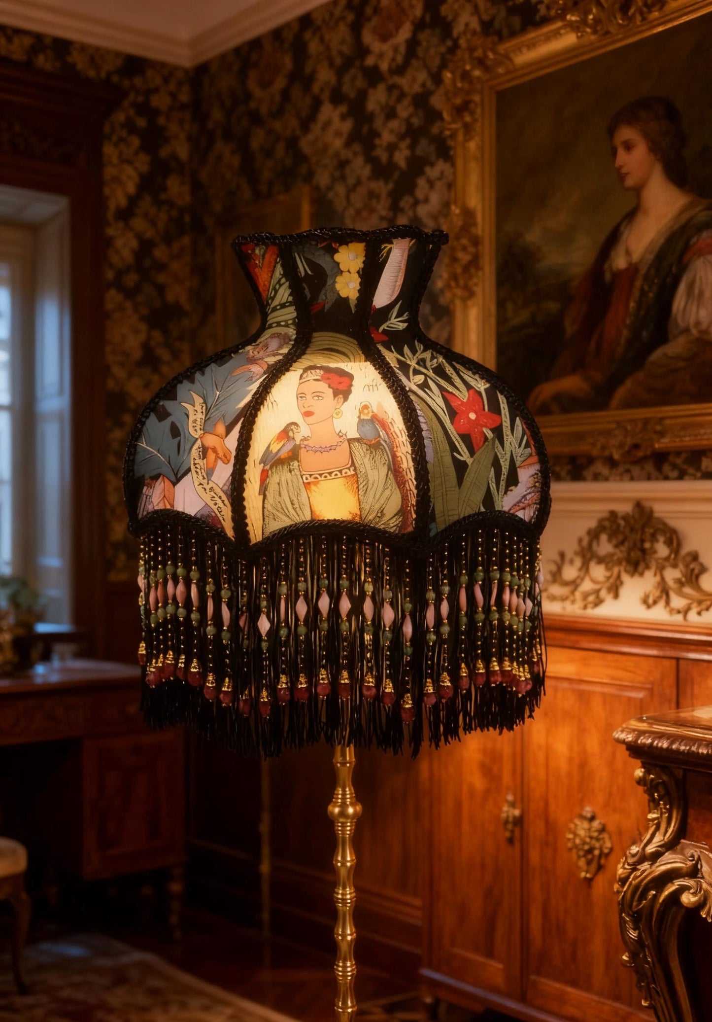 Frida Kahlo Vintage Tassel Floor Lamp